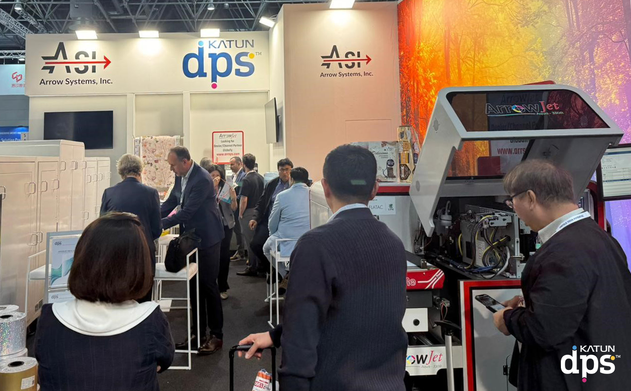 Katun DPS booth at drupa with visitors